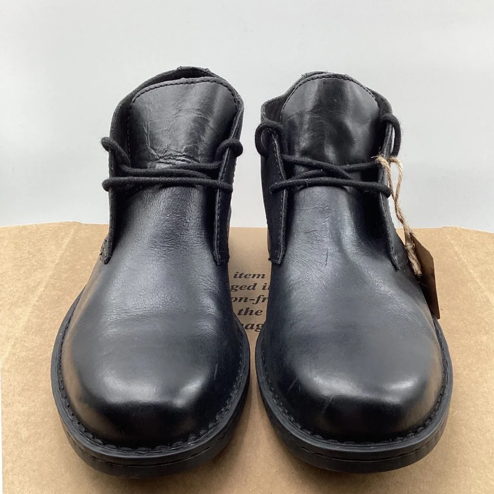 Born Harrison Black Leather Chukka Boots Mens 10M BM0019503 Ankle Desert Boots